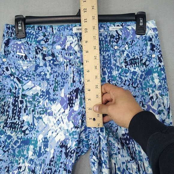 Nine West Chrystie Capri Jeans Womens 8 Blue Allover Print Crop Comfort Spring - Picture 7 of 13